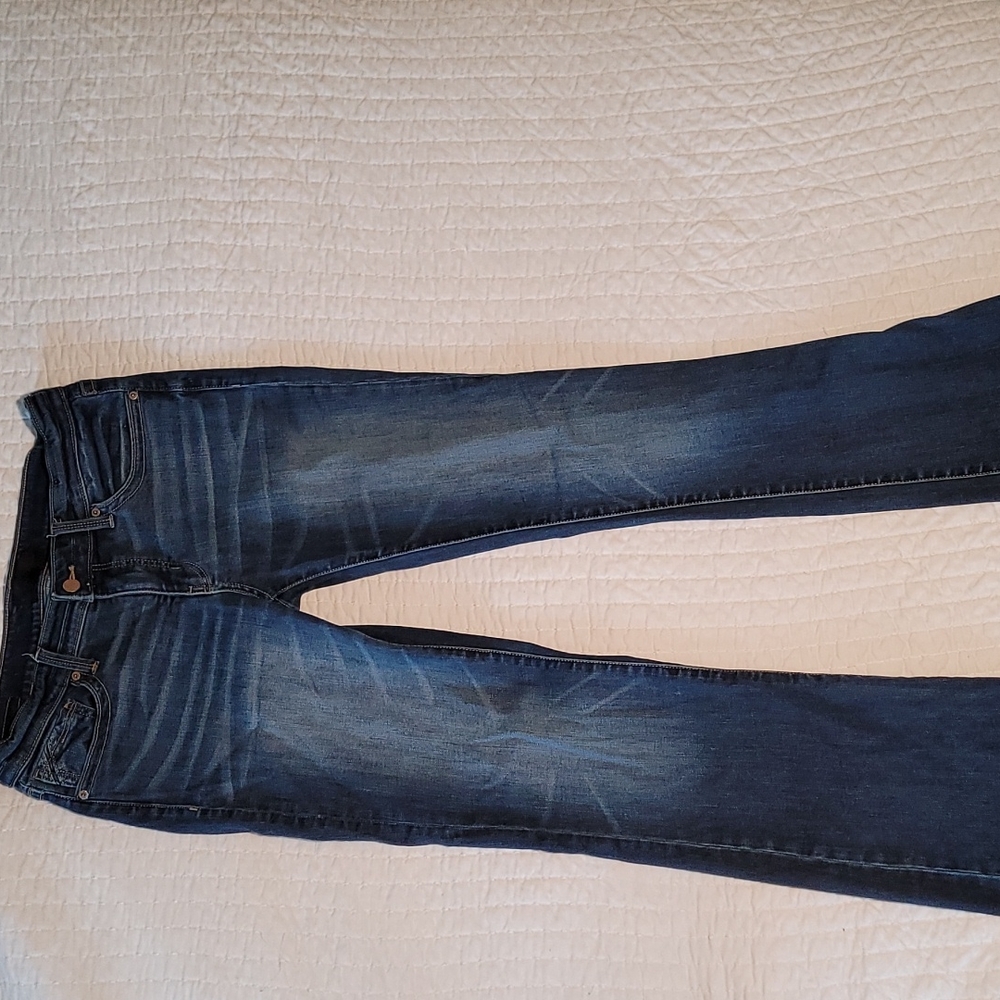 Buckle black boot cut jeans